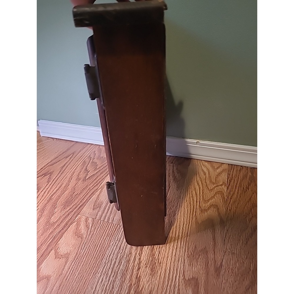 Vintage Framed Hanging Wooden Spice Rack / Medicine Caninet With Towel Rack - Picture 7 of 14